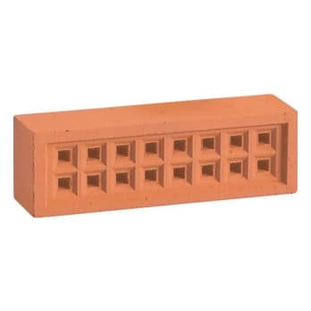 Red Square Hole Clay Air Brick 215mm x 65mm