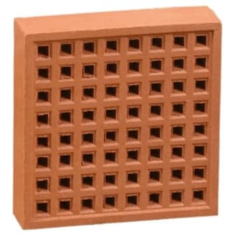 Red Square Holed Clay Air Brick 215 x 215mm